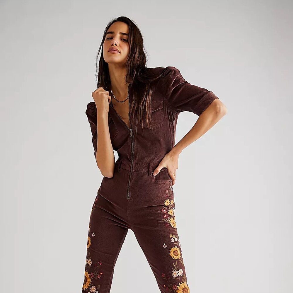 Free People x Diftwood Esme Cord Overalls Size M
